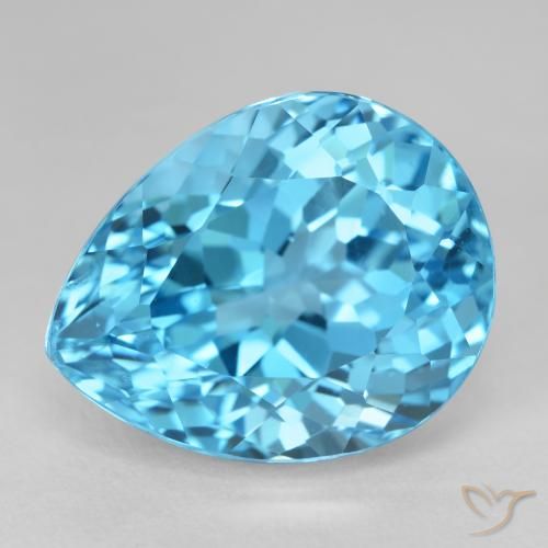 23.23ct 天然 瑞士蓝 黄玉, 梨形, VVS-VS