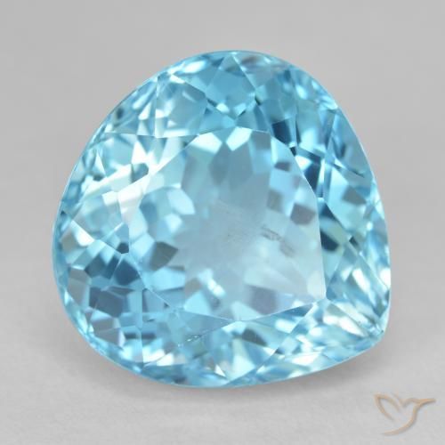 25.68ct 天然 耶鲁蓝 黄玉, 梨形, VS
