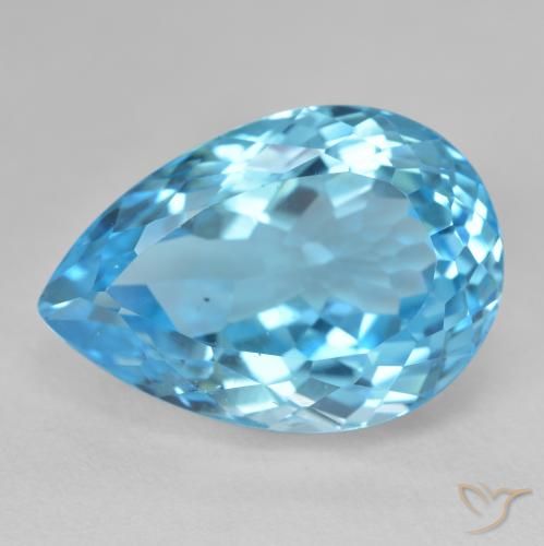 27.17ct 天然 瑞士蓝 黄玉, 梨形, VS