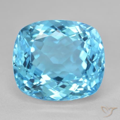 23.75ct 天然 瑞士蓝 黄玉, 软垫, VS