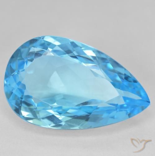 27.27ct 天然 瑞士蓝 黄玉, 梨形, VVS-VS