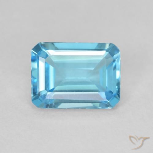 1.80ct 天然 瑞士蓝 黄玉, 祖母绿式切割, VS