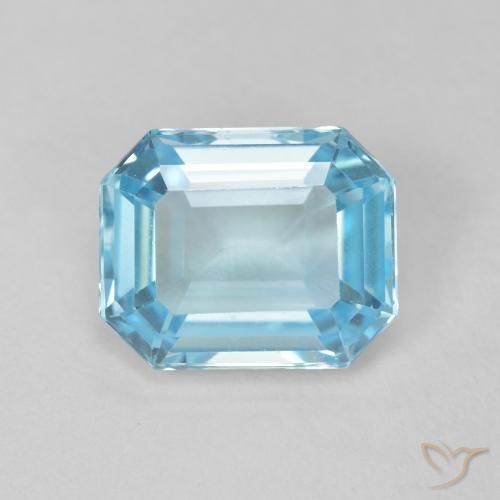 3.71ct 天然 瑞士蓝 黄玉, 祖母绿式切割, VVS-VS