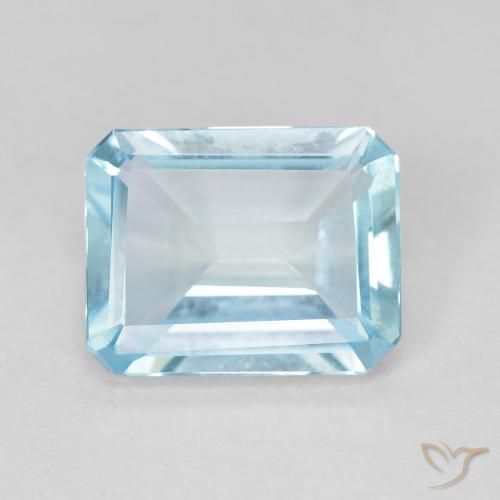 3.69ct 天然 天蓝 黄玉, 祖母绿式切割, VVS-VS