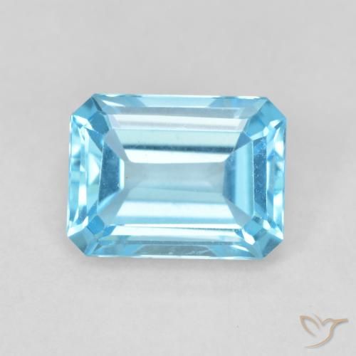 2.02ct 天然 瑞士蓝 黄玉, 祖母绿式切割, VVS