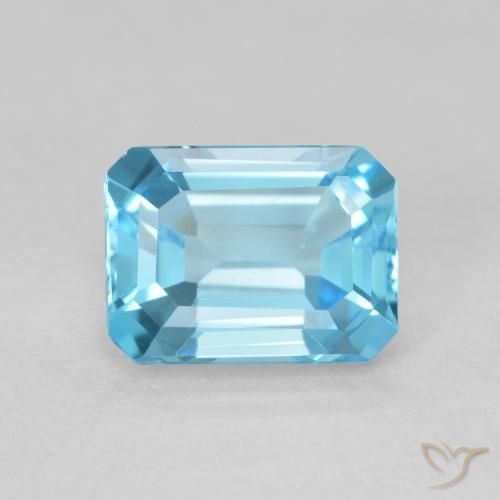 1.86ct 天然 瑞士蓝 黄玉, 祖母绿式切割, VVS