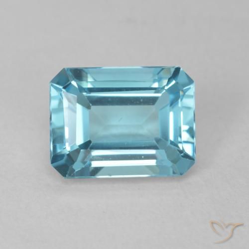 2.07ct 天然 浅蓝色 黄玉, 祖母绿式切割, VVS