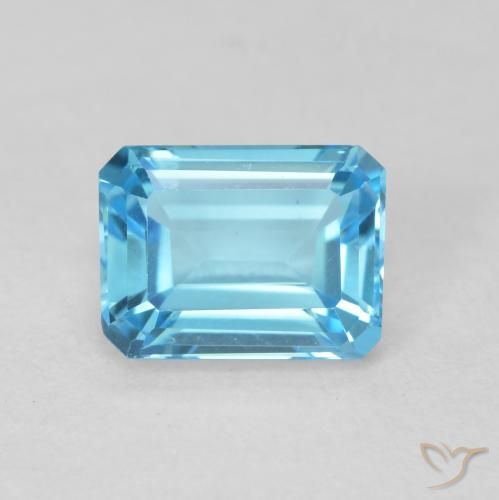 2.14ct 天然 瑞士蓝 黄玉, 祖母绿式切割, VVS