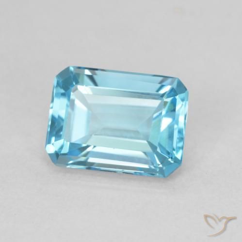 1.84ct 天然 瑞士蓝 黄玉, 祖母绿式切割, VVS