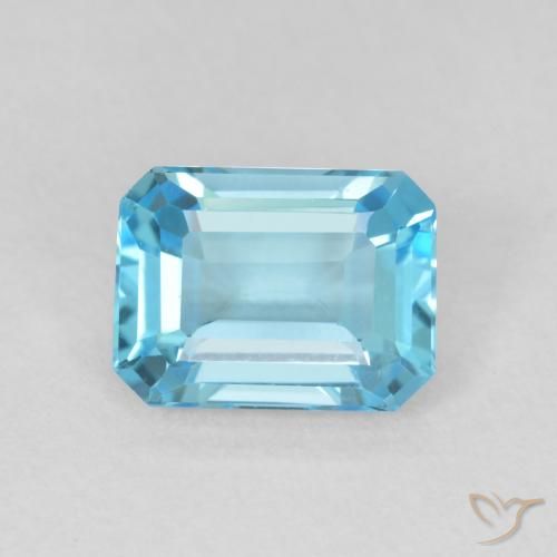1.86ct 天然 瑞士蓝 黄玉, 祖母绿式切割, VVS