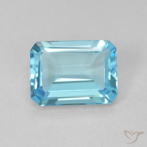 1.77ct 天然 淡天蓝色 黄玉, 祖母绿式切割, VVS