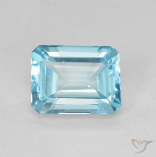 1.97ct 天然 浅蓝色 黄玉, 祖母绿式切割, VVS