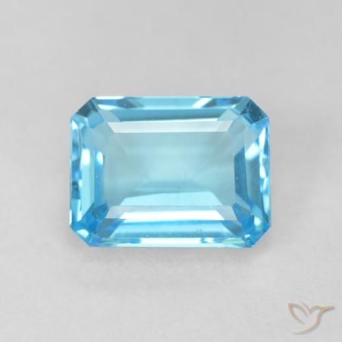 2.17ct 天然 瑞士蓝 黄玉, 祖母绿式切割, VVS