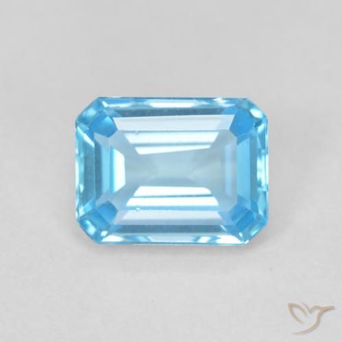 1.82ct 天然 瑞士蓝 黄玉, 祖母绿式切割, VVS-VS