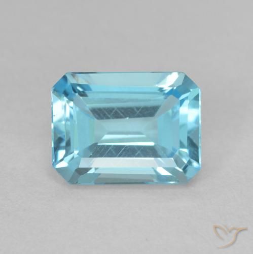 2.08ct 天然 浅蓝色 黄玉, 祖母绿式切割, VVS-VS