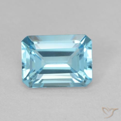 2.02ct 天然 浅蓝色 黄玉, 祖母绿式切割, VVS-VS