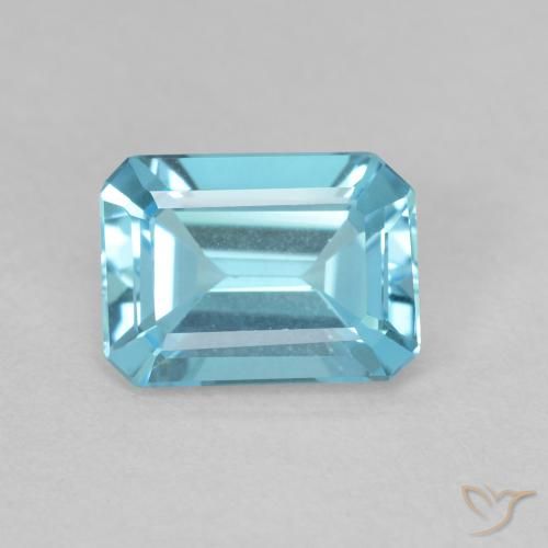1.68ct 天然 浅蓝色 黄玉, 祖母绿式切割, VVS-VS