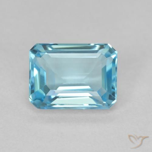 2.08ct 天然 浅蓝色 黄玉, 祖母绿式切割, VVS-VS