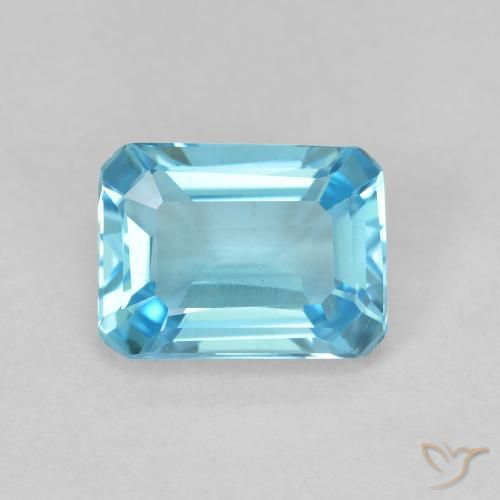 1.91ct 天然 淡天蓝色 黄玉, 祖母绿式切割, VVS-VS