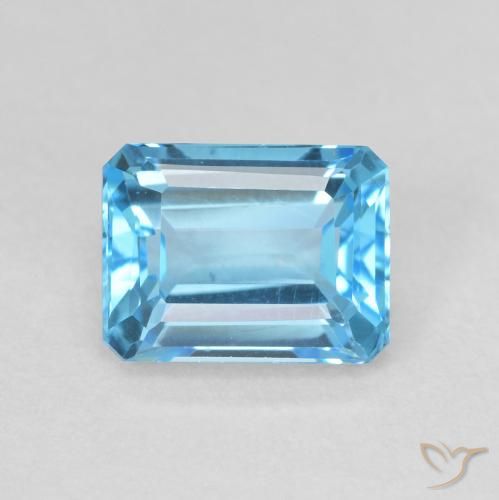 2.18ct 天然 瑞士蓝 黄玉, 祖母绿式切割, VVS