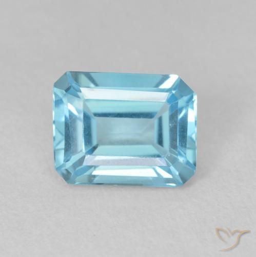1.89ct 天然 瑞士蓝 黄玉, 祖母绿式切割, VVS