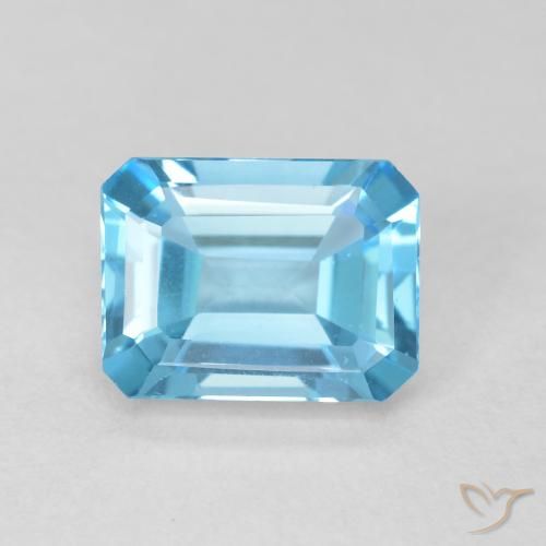2.01ct 天然 瑞士蓝 黄玉, 祖母绿式切割, 半透明