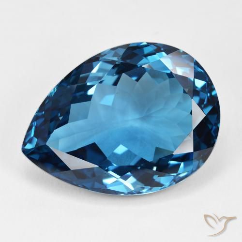 46.46ct 天然 蓝色 黄玉, 梨形, IF