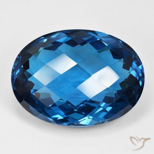 107.50ct 天然 蓝色 黄玉, 椭圆形, IF