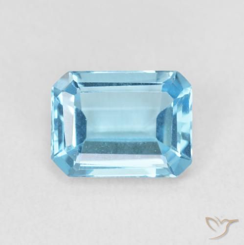 1.80ct 天然 深玛雅蓝 黄玉, 祖母绿式切割, VVS