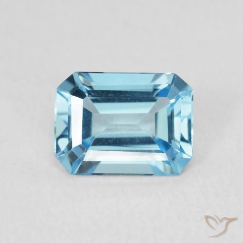 1.79ct 天然 深玛雅蓝 黄玉, 祖母绿式切割, VVS