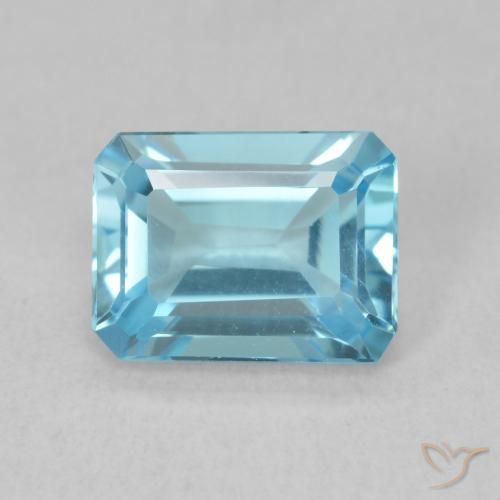 1.90ct 天然 瑞士蓝 黄玉, 祖母绿式切割, VVS