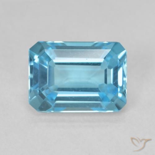 1.82ct 天然 瑞士蓝 黄玉, 祖母绿式切割, VVS