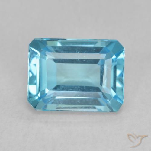 2.09ct 天然 瑞士蓝 黄玉, 祖母绿式切割, VVS-VS
