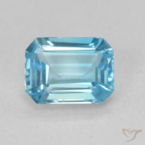 2.03ct 天然 瑞士蓝 黄玉, 祖母绿式切割, VVS