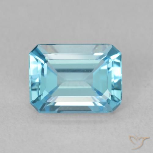 1.74ct 天然 瑞士蓝 黄玉, 祖母绿式切割, VVS