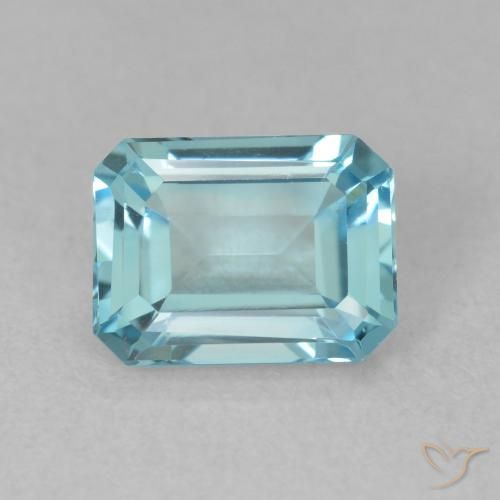 1.89ct 天然 浅蓝色 黄玉, 祖母绿式切割, VS