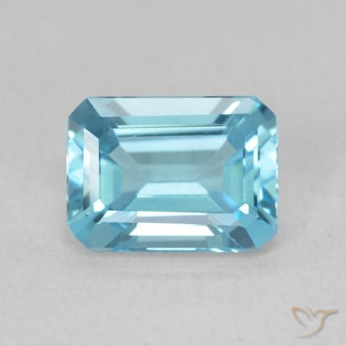 1.82ct 天然 浅绿蓝 黄玉, 祖母绿式切割, VVS