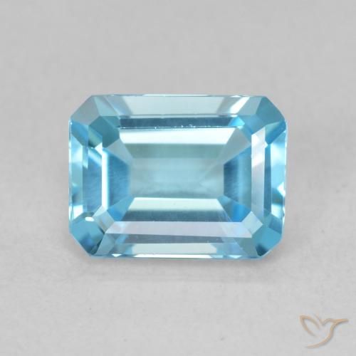 1.93ct 天然 瑞士蓝 黄玉, 祖母绿式切割, VVS