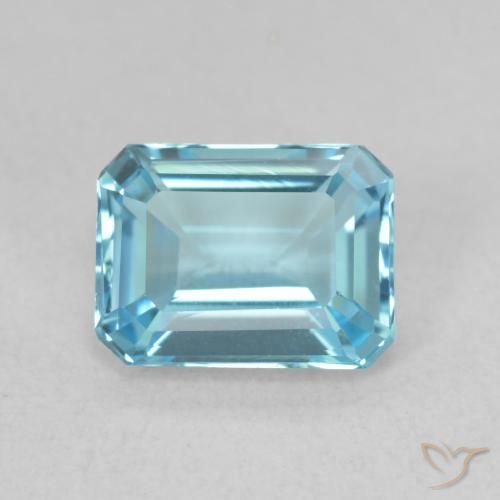 1.87ct 天然 浅蓝色 黄玉, 祖母绿式切割, VVS