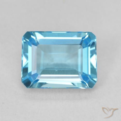 1.87ct 天然 浅蓝色 黄玉, 祖母绿式切割, VVS