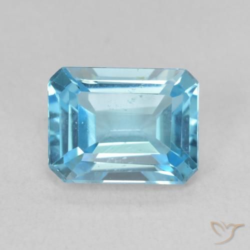 1.89ct 天然 瑞士蓝 黄玉, 祖母绿式切割, VVS