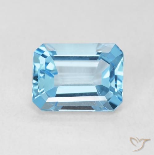 1.88ct 天然 天蓝 黄玉, 祖母绿式切割, VVS
