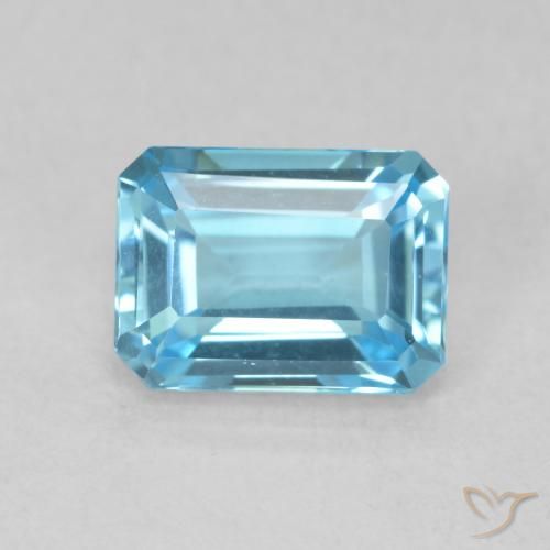 1.85ct 天然 瑞士蓝 黄玉, 祖母绿式切割, VVS