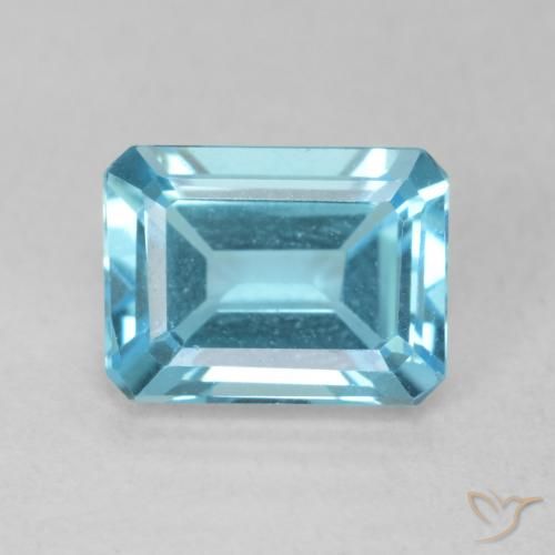 2.15ct 天然 深玛雅蓝 黄玉, 祖母绿式切割, VVS