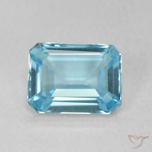 1.87ct 天然 淡蓝色 黄玉, 祖母绿式切割, VVS
