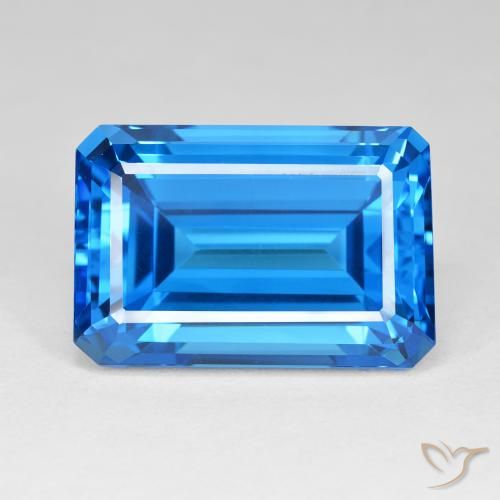61.60ct 天然 瑞士蓝 黄玉, 祖母绿式切割, IF