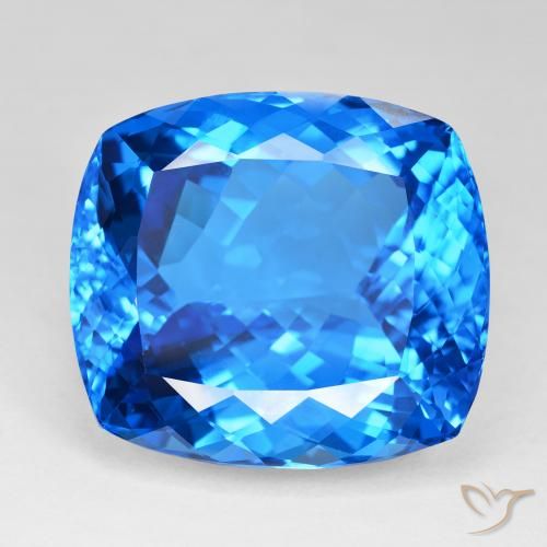 121.81ct 天然 瑞士蓝 黄玉, 软垫, IF