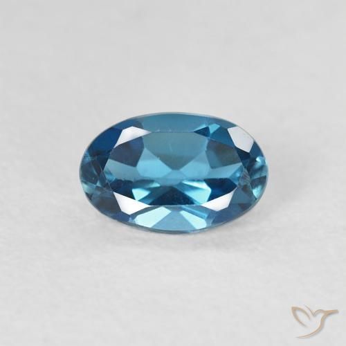 0.57ct 天然 蓝色 黄玉, 椭圆形, VVS-VS