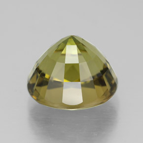 3.86克拉天然黄色碧玺，椭圆形切割，9.6×8.7毫米，VVS-VS