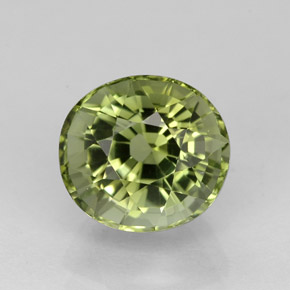 2.18克拉天然绿色碧玺，椭圆形切割，7.8×7.2毫米，VVS